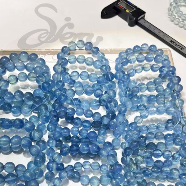 High-Iced Aquamarine Bracelet - Calmness & Stress Relief Crystal - 图片 2