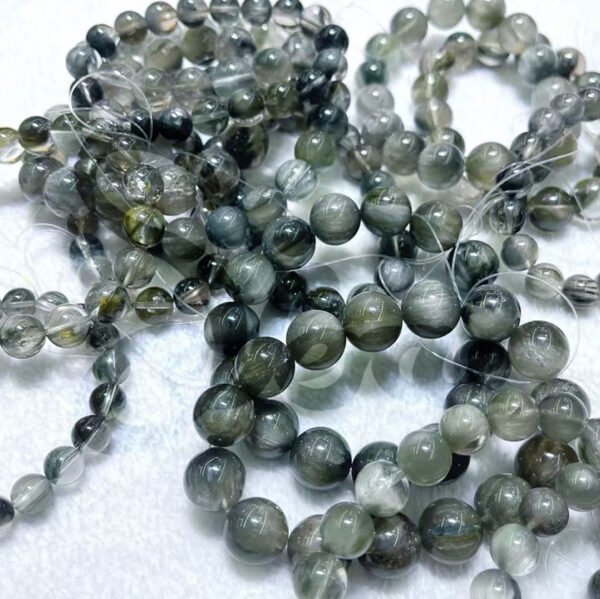 Gray Rutilated Quartz Bracelet – Protective & Grounding Energy for Clarity - 图片 3