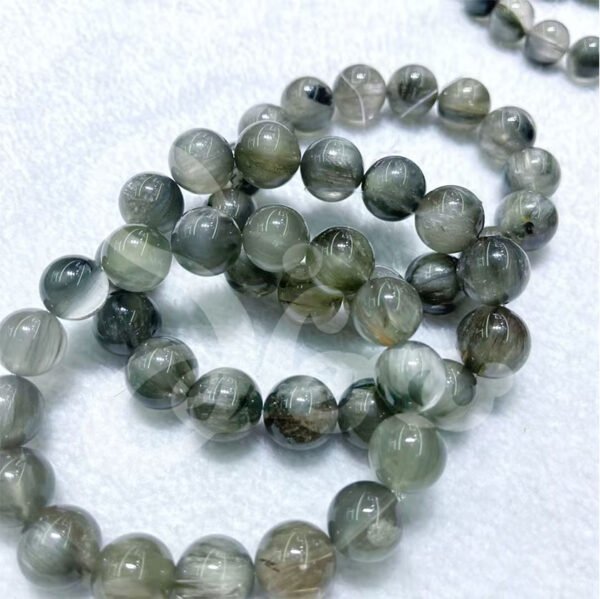 Gray Rutilated Quartz Bracelet – Protective & Grounding Energy for Clarity - 图片 2